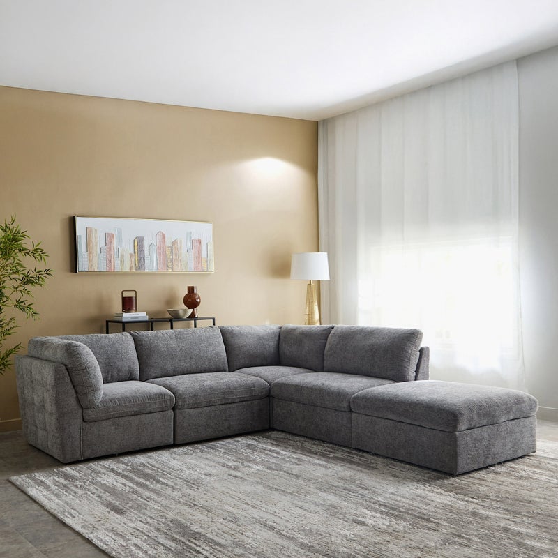 Home Box Armless Fabric Sofa in Grey - Image 3